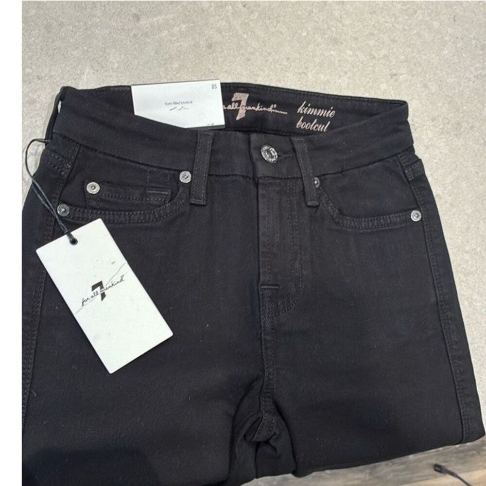 7 For All Mankind Women's Size 23 Kimmie Bootcut Jeans in Rinse Black - Picture 4 of 6
